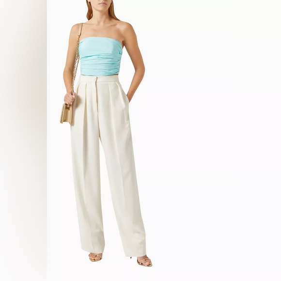 New! Marella Italy Blue Diction1 Strapless Cropped Top 🩵 42 or US Medium NWT! - Picture 6 of 15